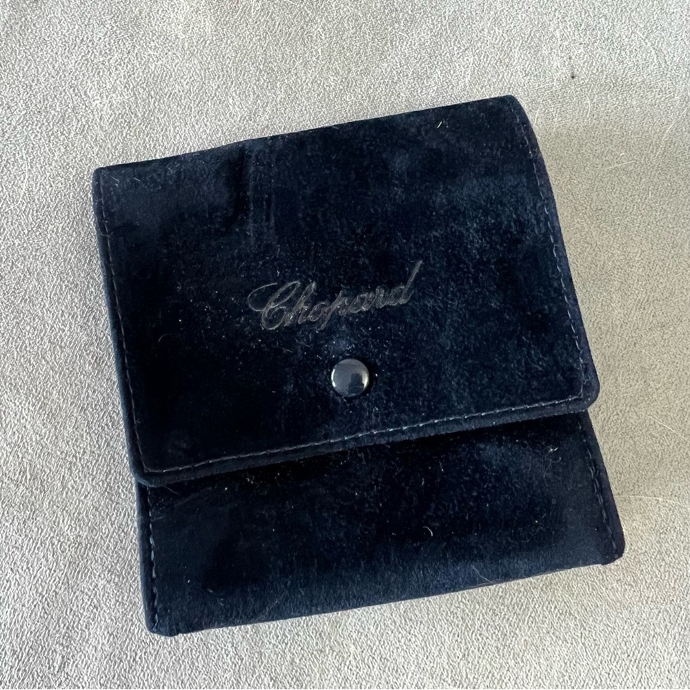CHOPARD Blue Faux Suede Watch Case 4x4x2 inches